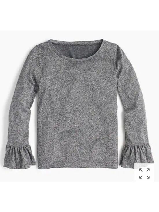 J. Crew Tops - J.Crew | Silver Sparkle Bell Sleeve Knit Top | Size Small